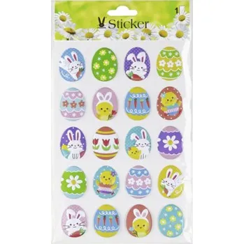 Velikonoční dekorace Velikonoční samolepky motiv vajíček 3,5 cm 20 ks
