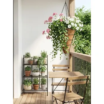 Květináč Sinsay - Závěsný kovový zahradní květináč s korkovou vložkou - černá - 024II-99X - 024II-99X-ONE