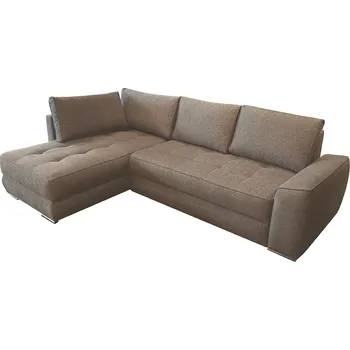 Sedací souprava Rohová sedačka Bari s funkcí spaní v levém provedení - Benix aragon 14 266x91 cm