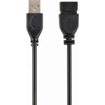 Elektrická zásuvka GEMBIRD Kabel USB 2.0 USB A zásuvka,USB A vidlice zlacený 4,5m černá