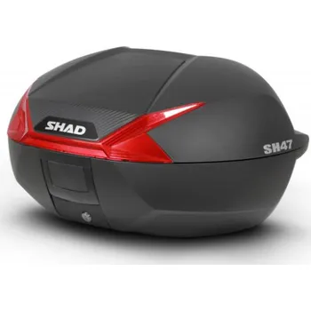 Zavazadlo na motocykl Vrchní kufr na motorku SHAD SH47 D0B47206 černá/červená pro HONDA XL 750 Transalp