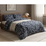 Povlečení bavlněné, Flanel Blue leaves, 140 x 200/70 x 90 cm