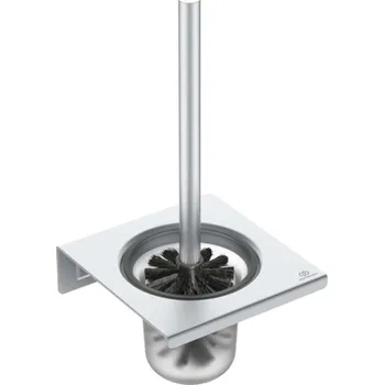 WC štětka Ideal Standard ALU+ - WC štětka nástěnná s držákem, matné sklo/stříbrná BD593SI