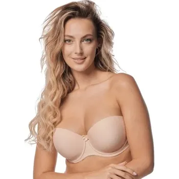 Dámské spodní prádlo Mefemi podprsenka bardotka, balkonetka hnědá velikost 70C