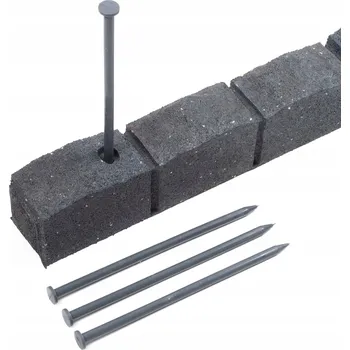 Zahradní obrubník Zahradní lem gumová 120 cm x 8 cm šedá