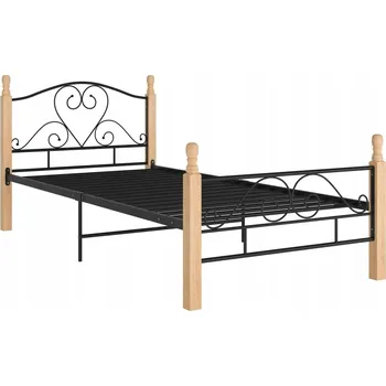 Postel Manželská kovová postel VidaXL 100x200 cm černá