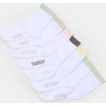 Dívčí oblečení Sinsay - Sada 7&nbsp;párů ponožek s&nbsp;vysokým podílem bavlny - bílá - 776IG-00X - 776IG-00X-R31