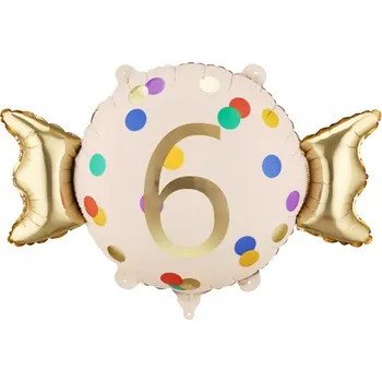 Balónek Fóliový balónek Cukroví ''6'', 61x37 cm, mix barev