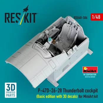 Plastikový model Reskit 1/48 P-47D-26-28 Thunderbolt cockpit Basic (MINA)