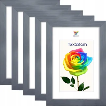 Obraz Sada 5 ks fotorámečků 15 x 23 cm šedých, dřevěných