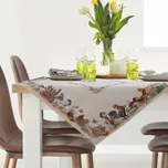 GOBELÍNOVÝ UBRUS FOWL 100X100 CM VZOROVANÁ