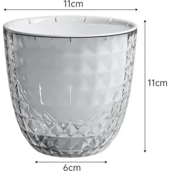 Květináč Dekorativní dvouvrstvý samozavlažovací květináč 11 x 11 x 6 cm Průhledný plastový květináč s absorpcí vody Zásobník vody pro zdravý růst