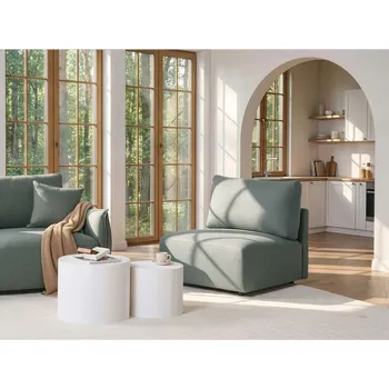 Pohovka Modulární 1místná pohovka zelené čalounění pohovka moderní minimalistický styl obývací pokoj Beliani