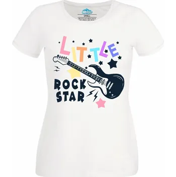 Dámské tričko Dámské tričko Malá Rocková Hvězda Little Rock Star (Velikost: S, Barva: Bílá)