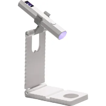 UV lampa na nehty Přenosná UV lampa na gelové a akrylové nehty 10 x 2 x 1,7 cm Dobíjecí ruční lampa s podstavcem USB-C 20 s / 60 s LED časovač bílá