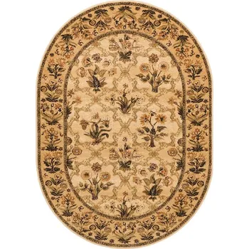 Koberec Breno Kusový koberec ISFAHAN ovál OLANDIA sahara, 140x190 cm, Hnědá