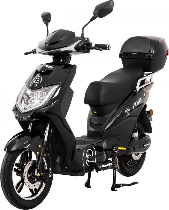 Elektroskútr RACCEWAY® E-FICHTL®, černý-lesklý s baterií 20Ah