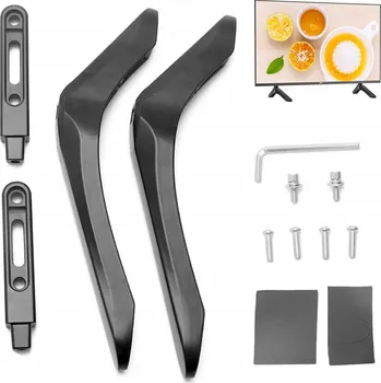 Televizní držák TV STOJAN 32-65 PALCŮ UNIVERZÁLNÍ NOSNOST 45KG ZINKOVÁ SLITINA ČERNÝ 2 KUSY