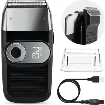 BEZDRAULICKÝ ELEKTRICKÝ HOLICÍ STROJEK S LED DISPLEJEM A NABÍJENÍM PŘES USB