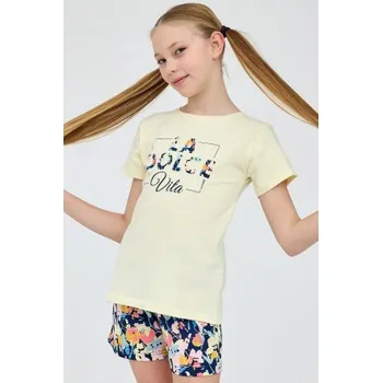Dívčí pyžamo Dívčí pyžamo Cornette Dolce Vita - bavlna Žlutá 158-164