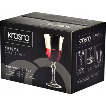 Sklenice Skleničky na červené víno Krosno Krista bezbarvé 220ml 6 ks