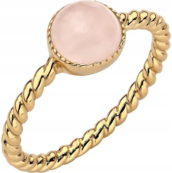 Prsten STŘÍBRNÝ PRSTÝNEK ryzost 925 s Růžovým Křemenem, velikost 17