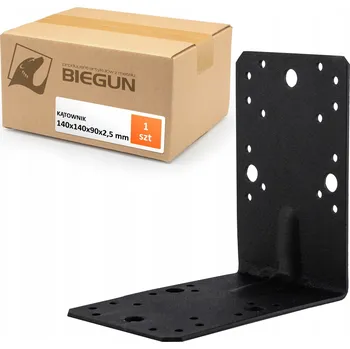 Úhloměr TESAŘSKÝ ÚHELNÍK 140x140x90x2,5 ČERNÝ SPOJOVACÍ ÚHELNÍK PRO DŘEVO