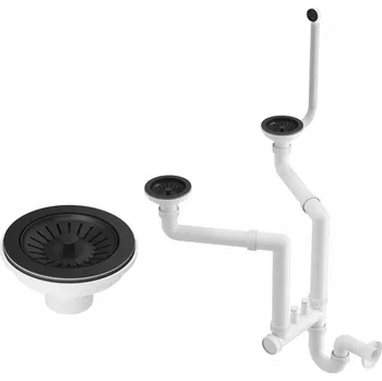 Sifon ČERNÝ SIFON PRO DVOUDŘEZ PŘÍSTĚNNÝ MANUÁLNÍ