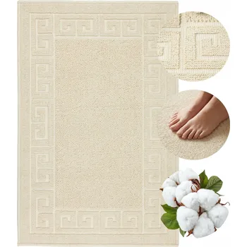 Koupelnová předložka KOUPELNOVÁ PŘEDLOŽKA BAVLNĚNÁ BÉŽOVÁ 50x80cm PROTISKLUZOVÁ PRATELNÁ