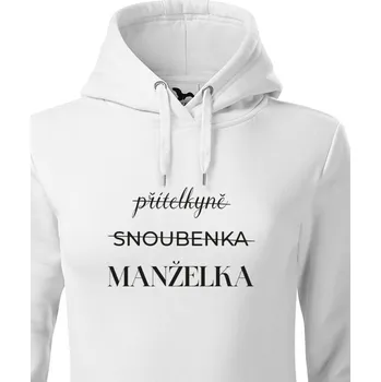 Dámská mikina Dámská mikina Přítelkyně - Snoubenka - Manželka, Barva Bílá, Velikost XL, Canvas Dámská mikina Bezvatriko.cz 3175