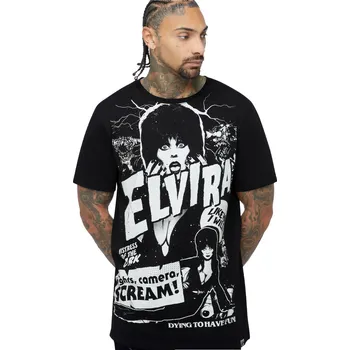 Pánské tričko tričko unisex Elvira - Lights Camera Scream - KILLSTAR - KSRA014119 - 4XL