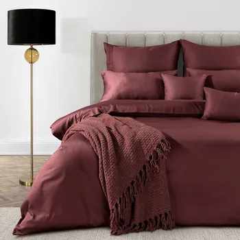 Povlečení MAKOSATENOVÉ POVLEČENÍ EVA MINGE ELEGANT1H 140X200 CM, 1 KS 70X80 CM BORDOVÉ