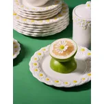 Sinsay - Dolomitový talíř s kopretinami - bílá - 077HD-00X - 077HD-00X-ONE