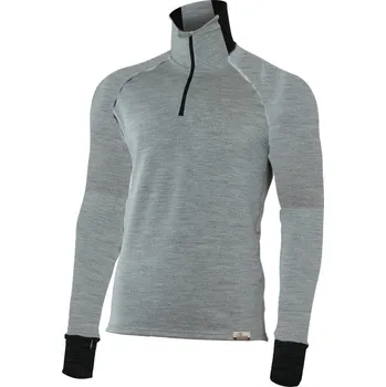 Pánské oblečení LEO pánská merino mikina - Šedá 8489 / XXL / Šedá