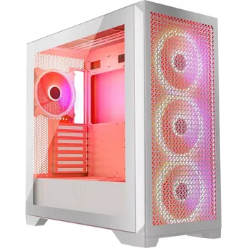 PC skříň Volcano Expanse T Apex ARGB – bílá herní skříň midi tower
