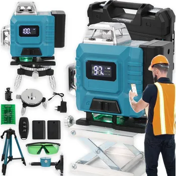 Měřící laser LASEROVÁ VODVÁHA 4D 16 LINIOVÁ KŘÍŽOVÁ 360° LASER SADA SE STATIVEM