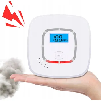 Zabezpečovací technika DETEKTOR OXIDU UHELNATÉHO ALARM SENZOR CO NAPÁJENÝ BATERIÍ BÍLÝ