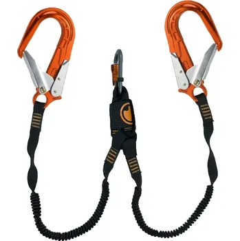 Horolezectví Dvojitý elastický tlumič pádu SKYLOTEC NANOLINK FLEX Y 180 Hook 64mm FS64 ALU