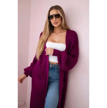 Dámský svetr Kesi dámský svetr fialový volný ke kotníkům univerzální velikost
