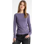 Reporter Young | Dívčí fialová LONG halenka s dlouhými rukávy a řasením v pase - Barva FIALOVÁ, Velikost 158 261-0442G-16-680-1