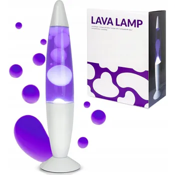 Lampička Lávová lampa fialová retro stylová lampa noční 34 x 8,5 cm