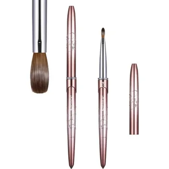 Akrylový kulatý štětec na nehty 3,8 mm, délka 17 cm, délka chlupů 8,9 mm Profesionální moderní štětec s víčkem pro modeláž a zdobení