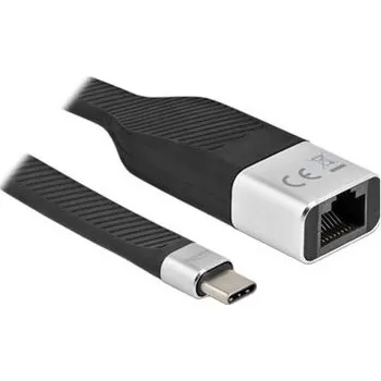 Síťová karta Delock - Síťový adaptér - USB-C 3.2 Gen 1 - Gigabit Ethernet - černá, stříbrná 86936