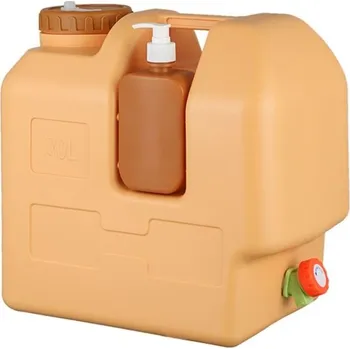 Kanystr Kempingový kanystr s kohoutkem a nádobou na mýdlo - 30 litrů