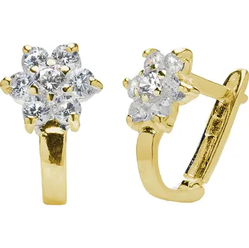 Náušnice POZLÁCENÉ DĚTSKÉ NÁUŠNICE KVĚTINKY KE SVATÉ PŘIJÍMÁNÍ