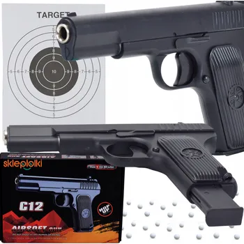 Dětská zbraň REPLIKA PISTOLET NA KULKI BB 6 mm PUŠKA ASG SET 14+