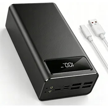 Powerbanka Powerbank 50000mAh Mega výkonný Rychlé Nabíjení Svítilna Barva Černá
