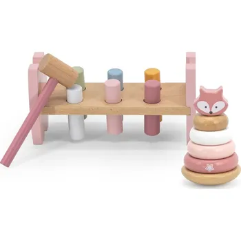 Dřevěná hračka Viga 44210 PolarB Zatloukačka a pyramida Liška