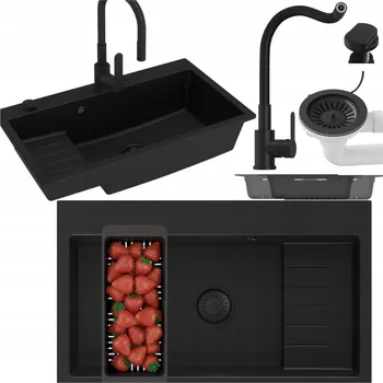 Granitový dřez Jednokomorový dřez Granitan Grano granit černý