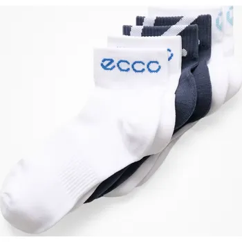 Pánské termo ponožky Ecco ponožky Active Everyday Ankle-Cut 3-Pack - bílé/tmavě modré: Unisex EU43-46